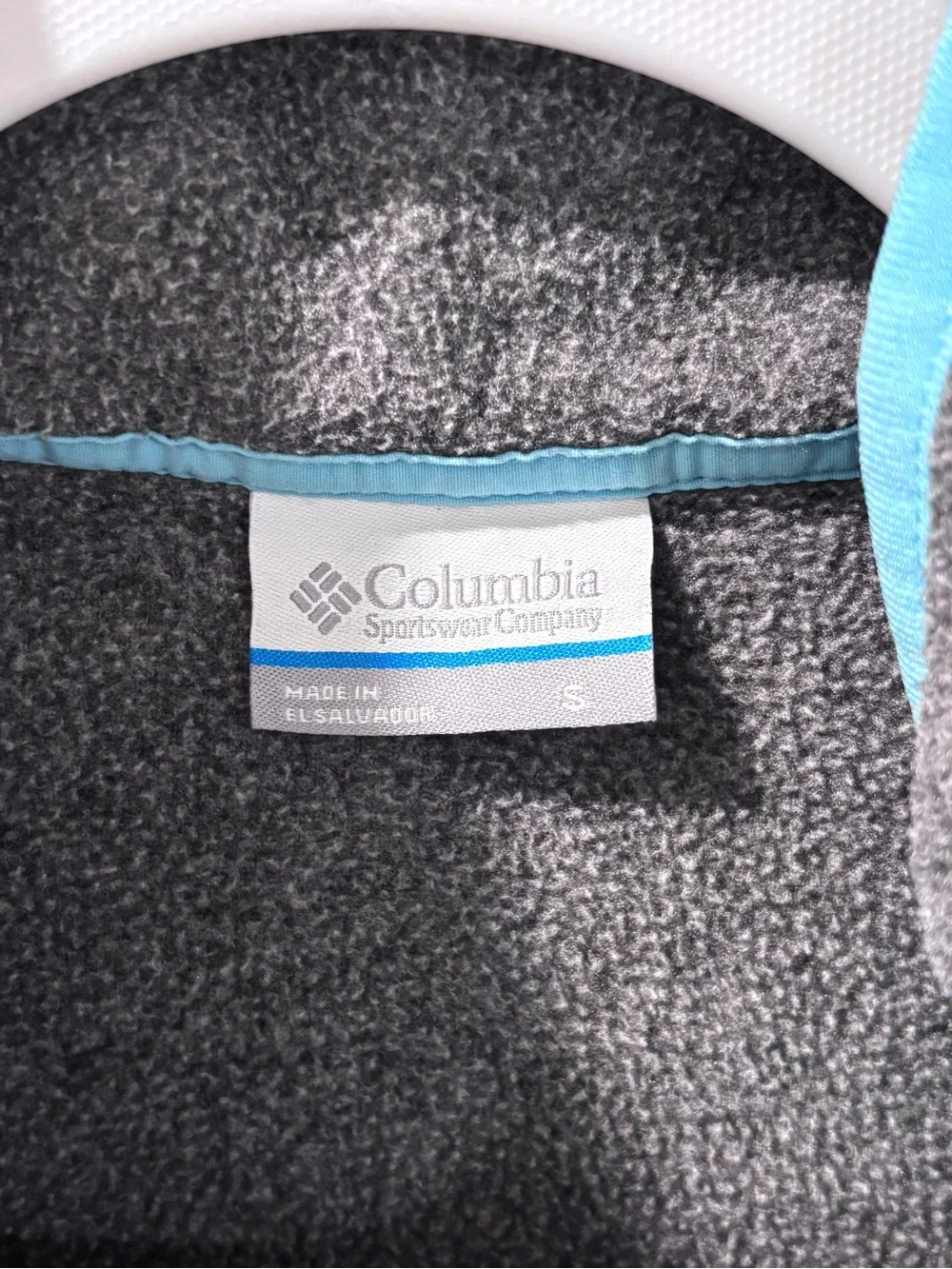Columbia PFG Snap-Up Fleece Pullover - Grey & Aqua Size Small